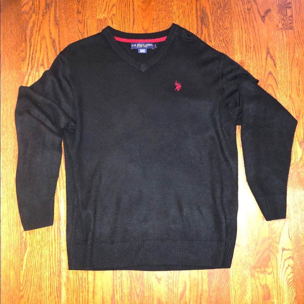 Soft V-neck US Polo Pullover Sweater